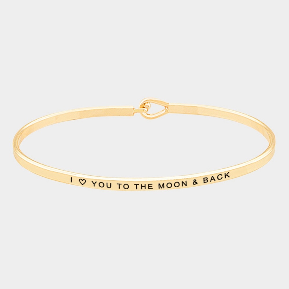 I Love You to the Moon and Back Engraved Mantra